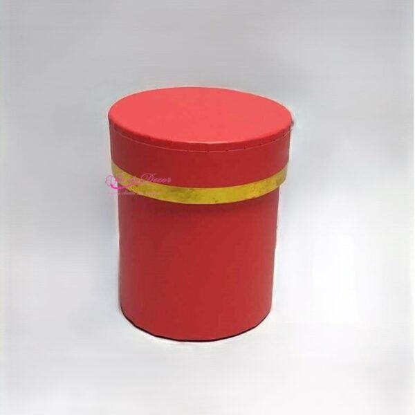 Caixa de Cartão C/Fio Ouro D8 H10cm Vermelho