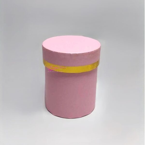 Caixa de Cartão C/Fio Ouro D8 H10cm Rosa