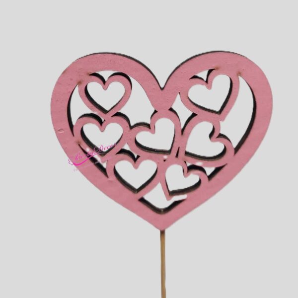 Pac.10 Picos de 10cm "Sweet Hearts" 7.5cm Rosa