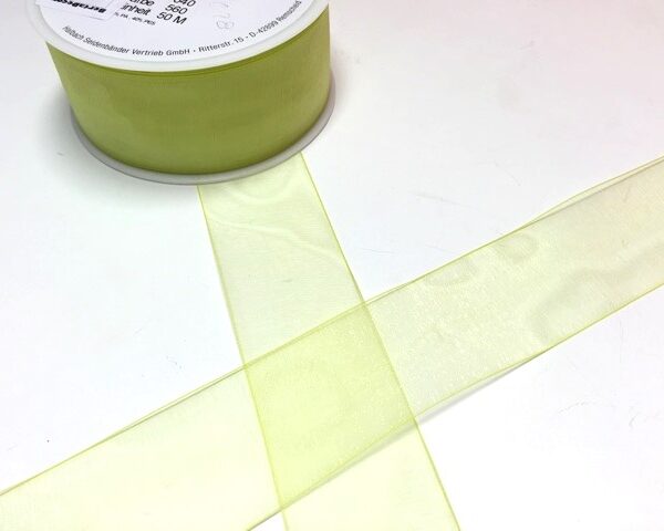 Rolo Fita de Organza 40mm x50mt Verde A. 1210/40