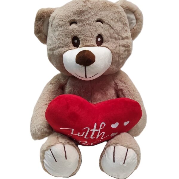 Urso C/Corações Castanho "With Love" 50cm