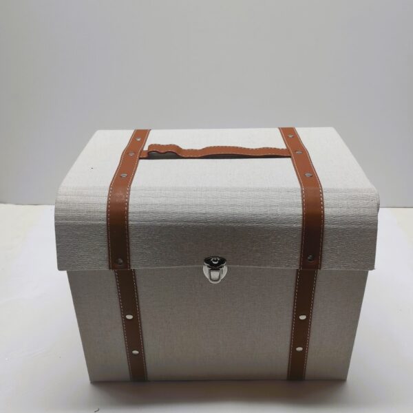 Mala em Cartão/Tecido 31x22cm H25cm Branco