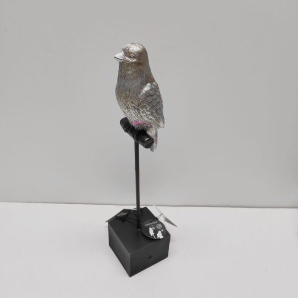 Pássaro 7cm C/Base e Música Prata/Ouro 35cm