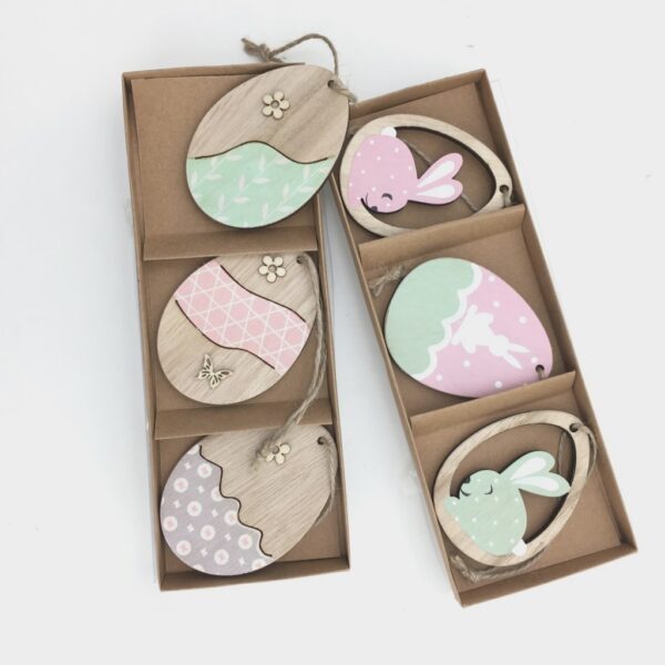 Set 3 Decorações "Ovo Páscoa" D6cm