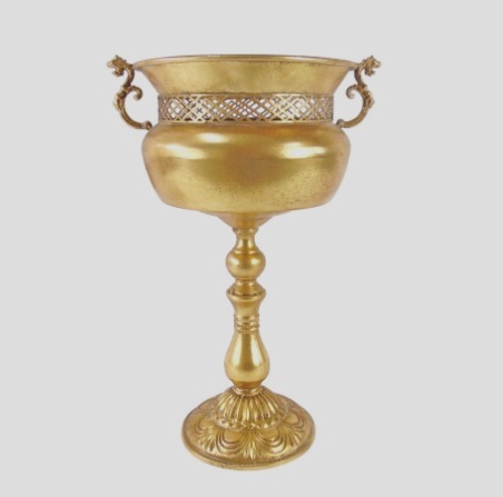 Taça Metal 45 H67cm Ouro