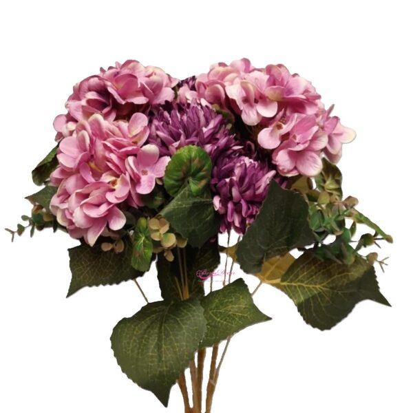 Bouquet de Crisantemo e Hortencias  Lilas Esc.