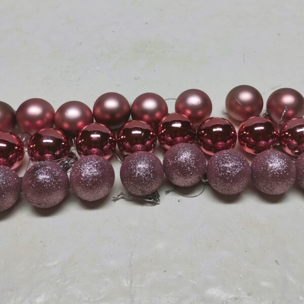 Cx. 24 Bolas de Natal 5cm Rosa