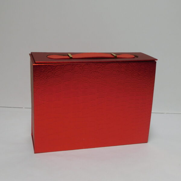 Cxa. de Cartão tipo Mala Vermelha Metalizda 28x20x9