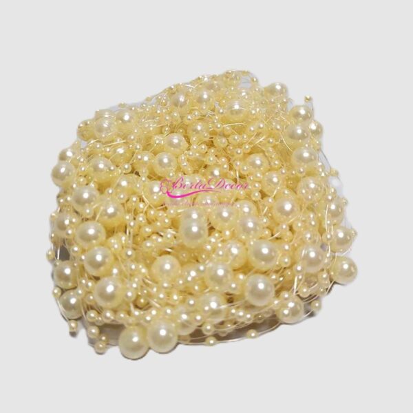 Pac.10 de Fio de Perolas 1.30m Amarelo Cl.