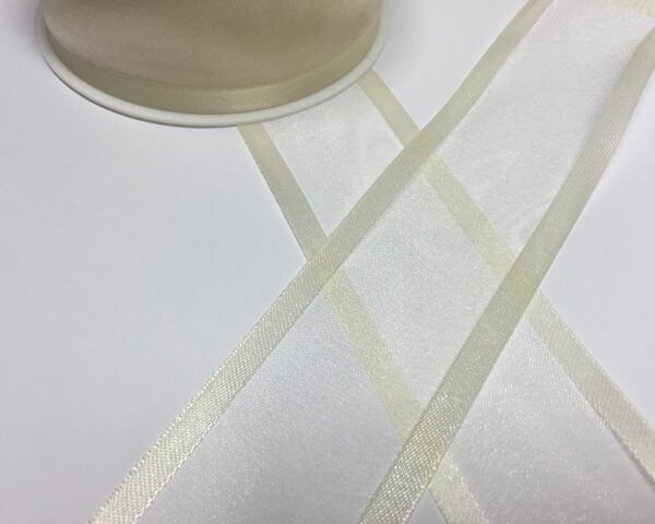 Dekoband Organza/Satin 40mmx25mt Creme 70