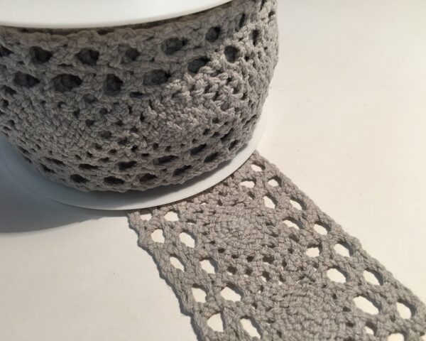 Fita Crochet Lace 5x0.55 Cinza