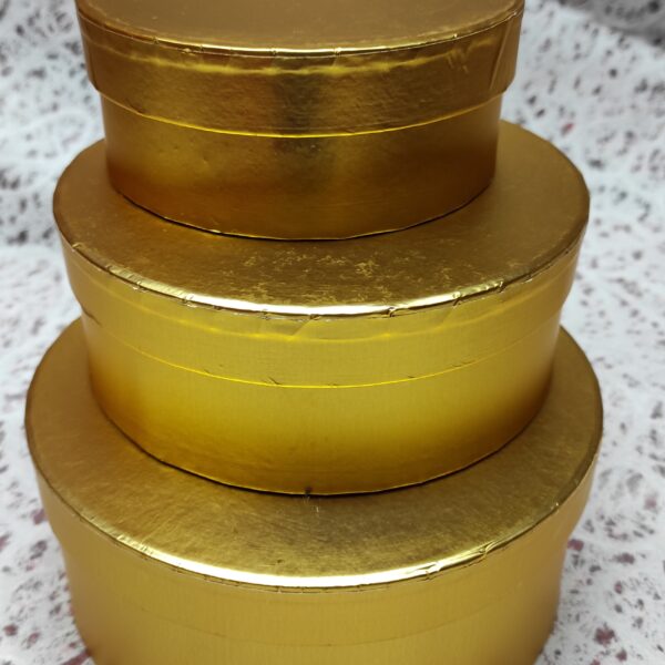 Conj. 3 Cxas. Red. de Cartão Dourada 20/17/12