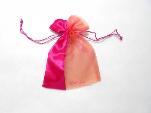 Pac. 10 Sacos de Organza 12x17 Rosa Forte