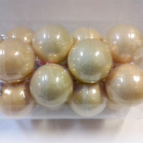 Cx. 16 Bolas de Vidro D80mm Ouro