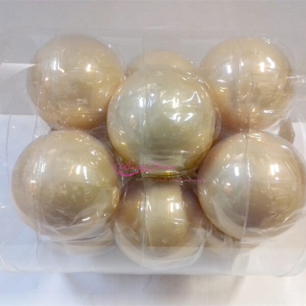 Cx. 12 Bolas de Vidro D100mm Ouro