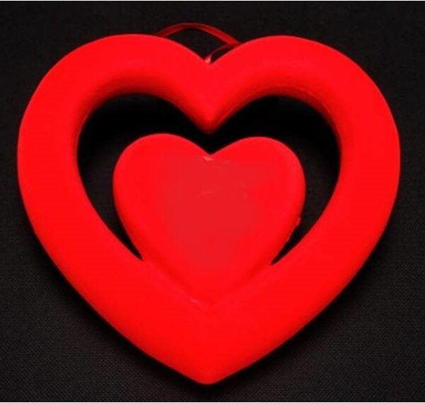 Coração Duplo P/Pendurar Vermelho 25cm