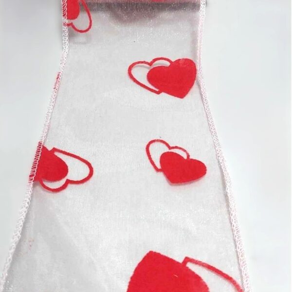 Rolo de Organza com Corações 10cmx10y