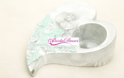 Base de Ceramica Coração c/ Anjo