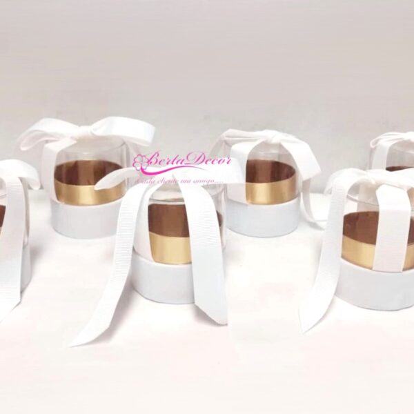 Pac. 6 Caixas Redondas Acrilicas 8x8 Brancas