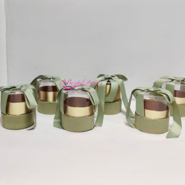 Pac. 6 Caixas Redondas Acrilicas 8x8 Verde