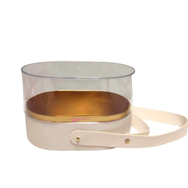 Cxa. Oval C/ tampa Acrilica 15x12 Branca