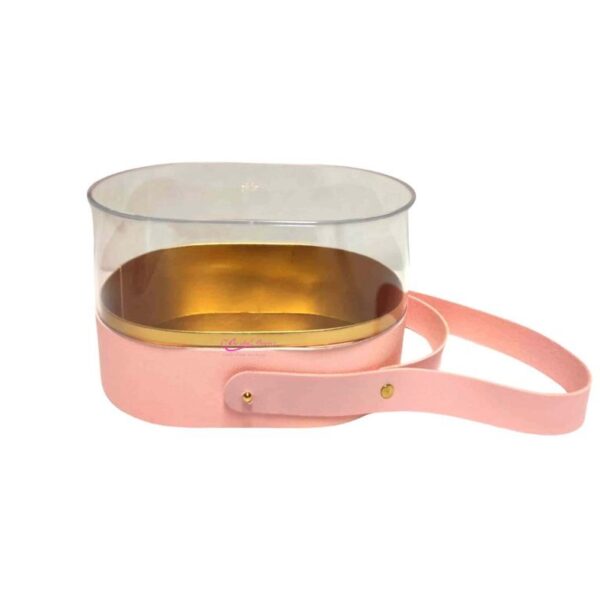 Cxa. Oval C/ tampa Acrilica 15x12 Rosa