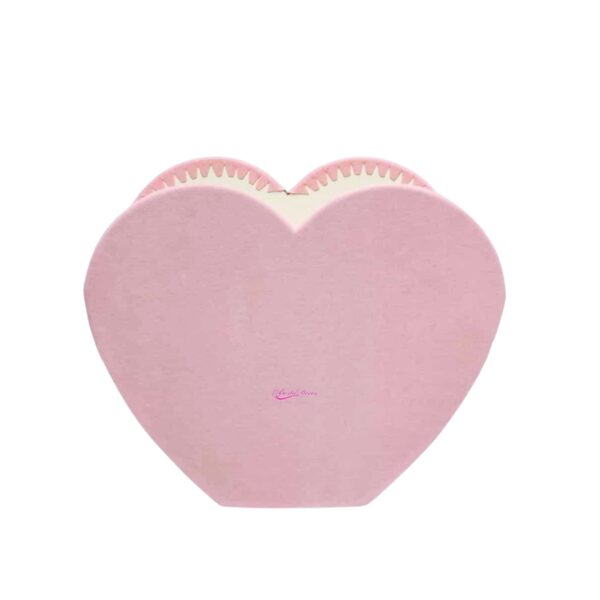 Cxa. de Veludo em Forma de Coração Rosa