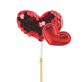 Pac.10 Picos de 10cm "Heart Posh" 5cm Vermelho