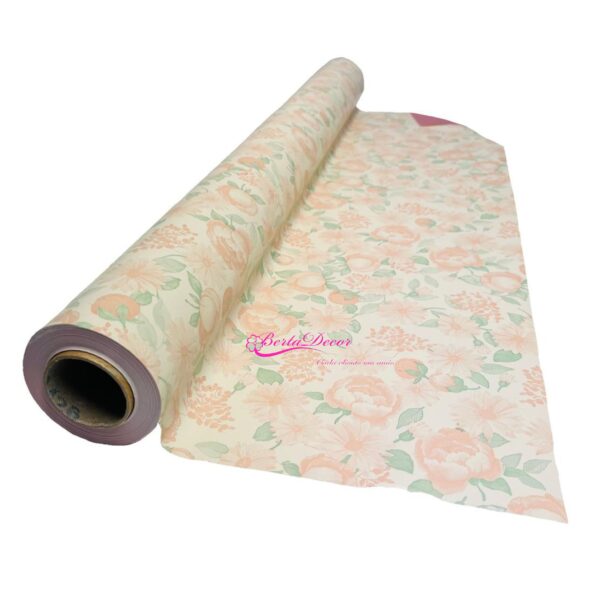 Rolo opaco 70x50mts Peonias Salmão