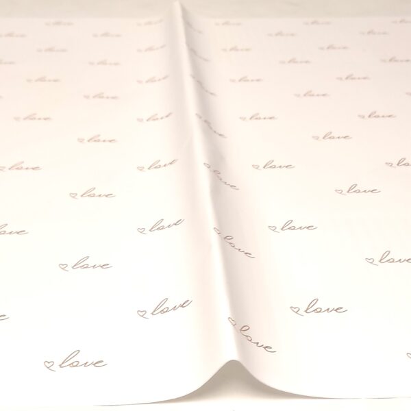 Pac. 20 Folhas 58x58 Brancas "LOVE" Dourado